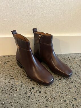 Tory Burch Brown Leather Ankle Boots